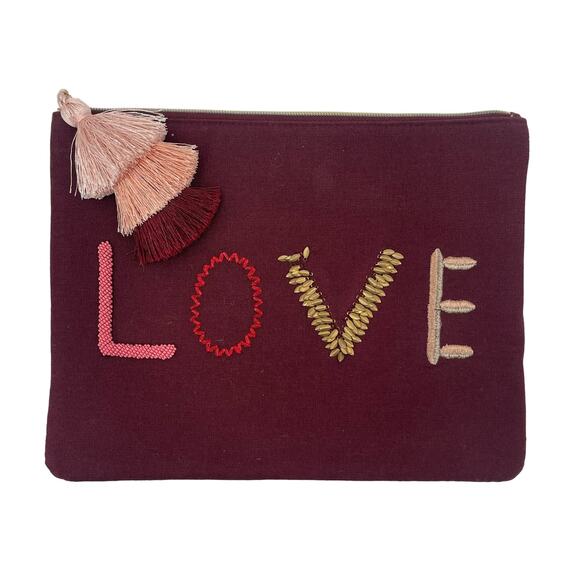 STELLA & DOT Love Clutch Tassel Zipper 8" x "10.5" Retired Discontinued Bag - Picture 1 of 11